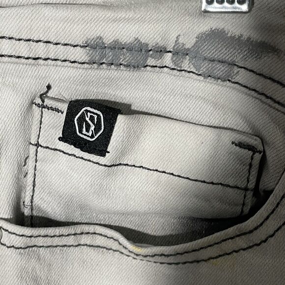 Switch Remarkable Painted SLIM TAPER FIT Jeans Men 36x34 Gray Distress Denim NEW - Picture 5 of 12